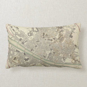 Coussin Rectangle Carte vintage de Florence Italie (1835)