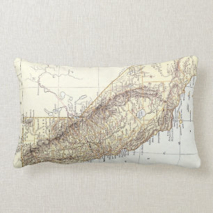 Coussin Rectangle Carte vintage de la Californie (1878)