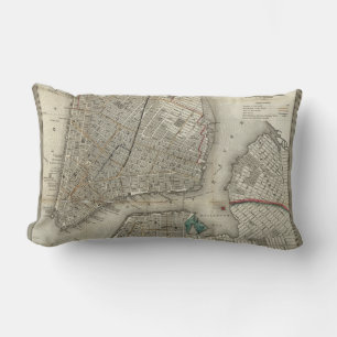 Coussin Rectangle Carte vintage de New York