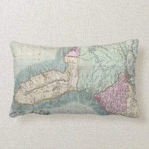 Coussin Rectangle Carte vintage Des États-Unis du sud-est (1806)