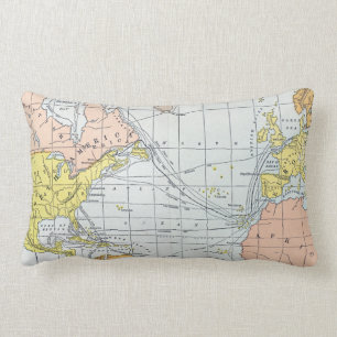 COUSSIN RECTANGLE CARTE : VOYAGES ATLANTIQUES