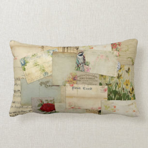 Coussin Rectangle Cartes postales vintages de fleur