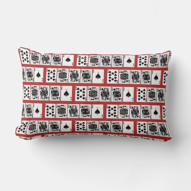 Coussin Rectangle Casino Night Poker Royal Straight Flush Spades (Recto)