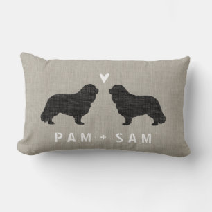Coussin Rectangle Cavalier King Charles Spaniel Silhouettes Amour