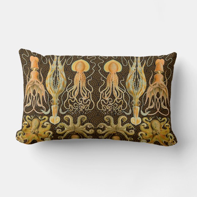Coussin Rectangle Cephalopod poulpe calmar Nature marine (Recto)