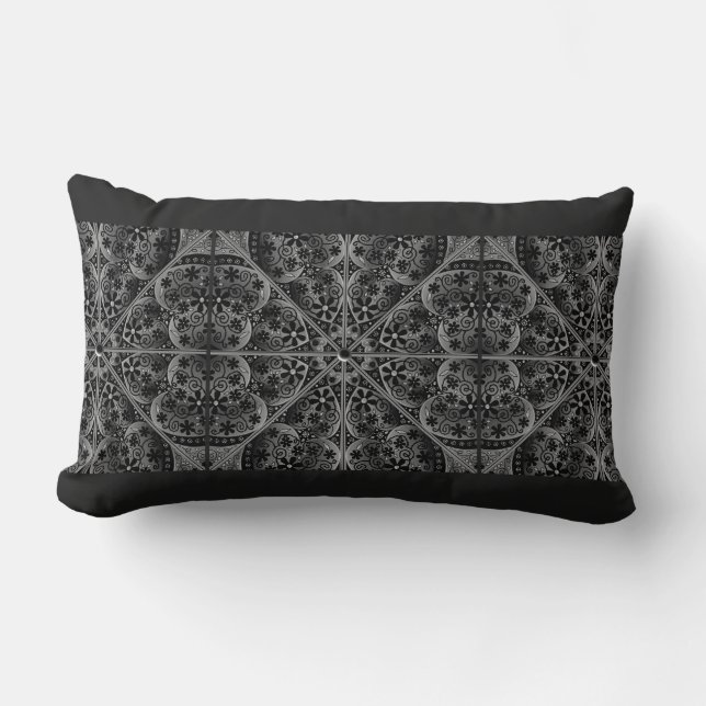 Coussin Rectangle Céramique noir (Recto)