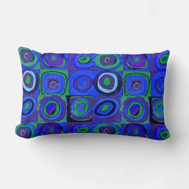 Coussin Rectangle Cercle Carré Kandinsky Farbstudie Blue Quadrate (Recto)