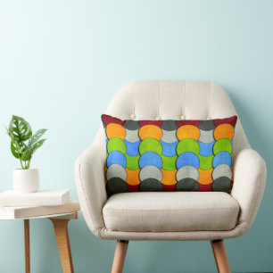 Coussin Rectangle Cercles empilés texturés par Shirley Taylor