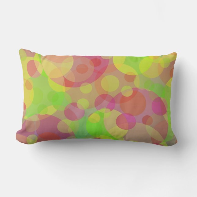 Coussin Rectangle Cercles Funky Art Moderne Abstrait (Recto)