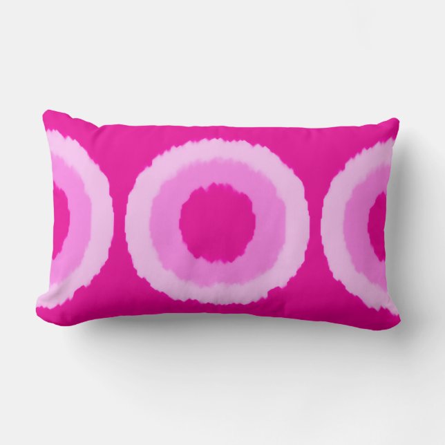 Coussin Rectangle Cercles modernes de batik tribal - rose fuchsia (Recto)