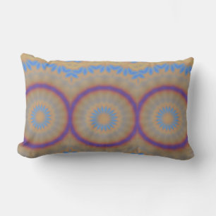 Coussin Rectangle Cercles violets, bleus, jaunes