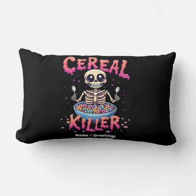 Coussin Rectangle Cereal Killer Breakfast Funky Cereal Bowl Skeleton (Recto)