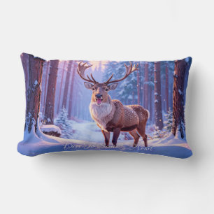 Coussin Rectangle Cerf À Père Noël Coeur - Rindeer