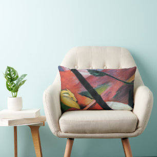Coussin Rectangle Cerf dans la forêt II par Franz Marc; Reh im Walde