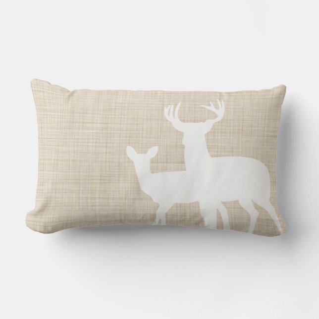 Coussin Rectangle Cerfs communs hommes-femmes de toile de Faux (Recto)
