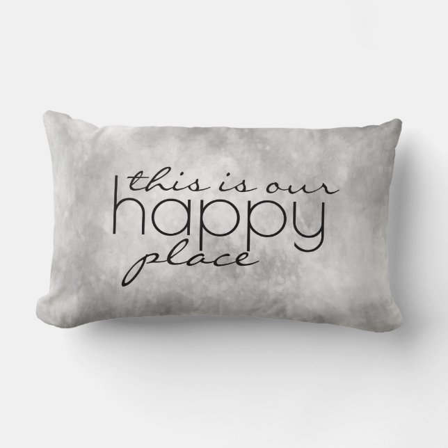 Coussin Rectangle c'est notre joyeux citation grise (Recto)
