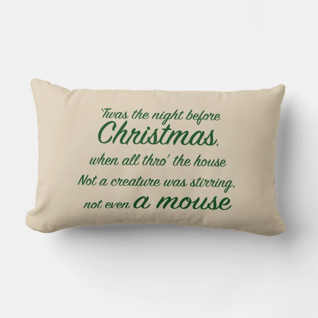 Coussin Rectangle 'C'était la nuit avant l'Oreiller de Noël (Recto)