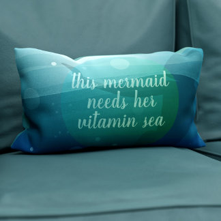 Coussin Rectangle Cette citation de sirène de l'aquarelle Waves Lumb