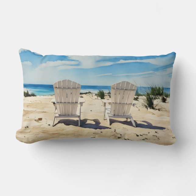 Coussin Rectangle Chairs in sand Siesta Key Beach Pillow (Recto)