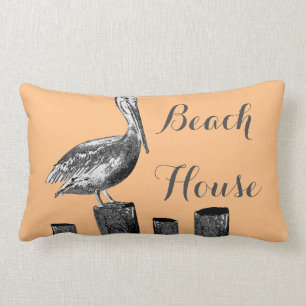 Coussin Rectangle Chambre de plage d'illustration de pélican