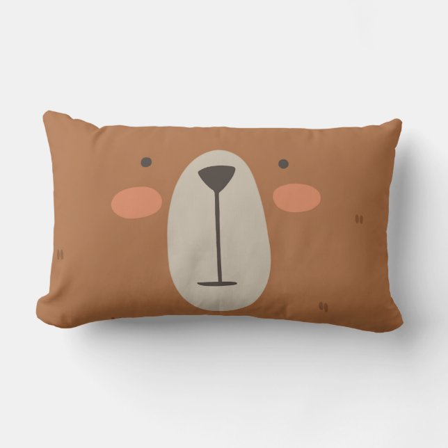 Coussin Rectangle Chambre d'enfants à la nurserie ourson mignon (Recto)