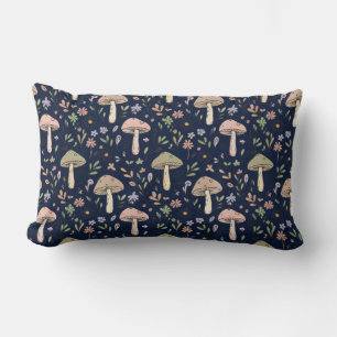 Coussin Rectangle Champignons Navy Profond Sans Couture Académie Som