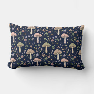 Coussin Rectangle Champignons Navy Profond Sans Couture Académie Som