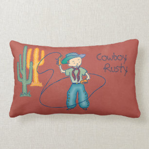 Coussin Rectangle Champion rouillé de rodéo de cowboy