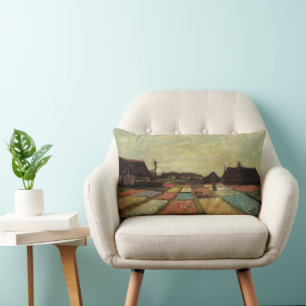 Coussin Rectangle Champs de bulbes par Vincent van Gogh