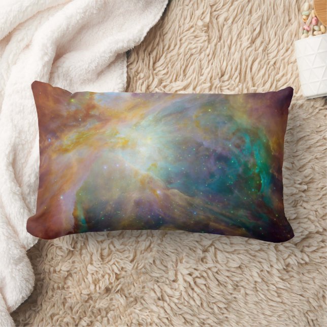 Coussin Rectangle Chaos au cœur du composite Spitzer Hubble d'Orion (Couverture)