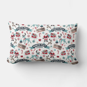 Coussin Rectangle Charme de Noël du Pôle Nord - Père Noël Sleigh