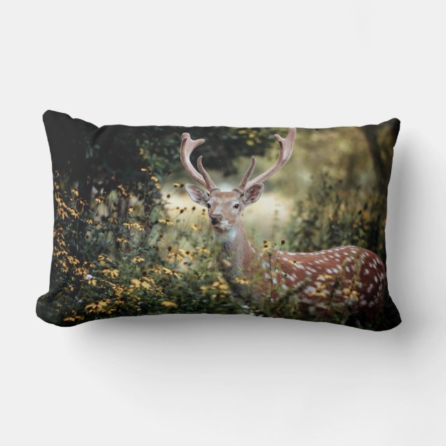 Coussin Rectangle Chasse au cerf de Whitetail Buck (Recto)