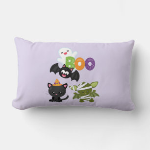 Coussin Rectangle Chat de Cute Halloween, bat, mummy et ghost