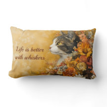 Chat Floral & Citation Personnalisée