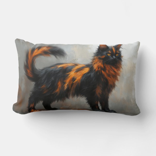 Coussin Rectangle Chat flufflye maine coon  (Recto)