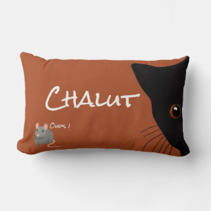 Coussin Rectangle chat noir et souris