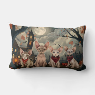 Coussin Rectangle Chat Sphynx Halloween Ensorcelant