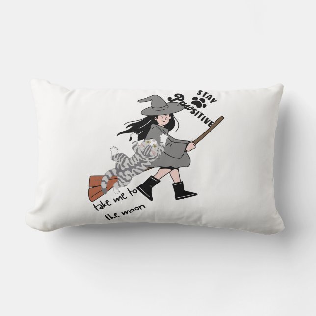 Coussin Rectangle Chat volant (Recto)