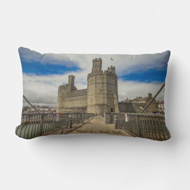 Coussin Rectangle Château de Caernarfon Wales. (Recto)
