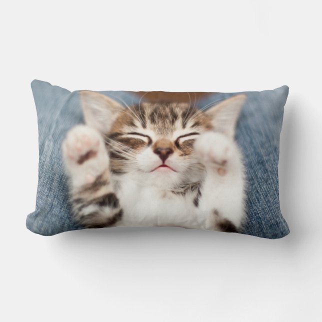 Coussin Rectangle Chaton sur mon recouvrement (Recto)