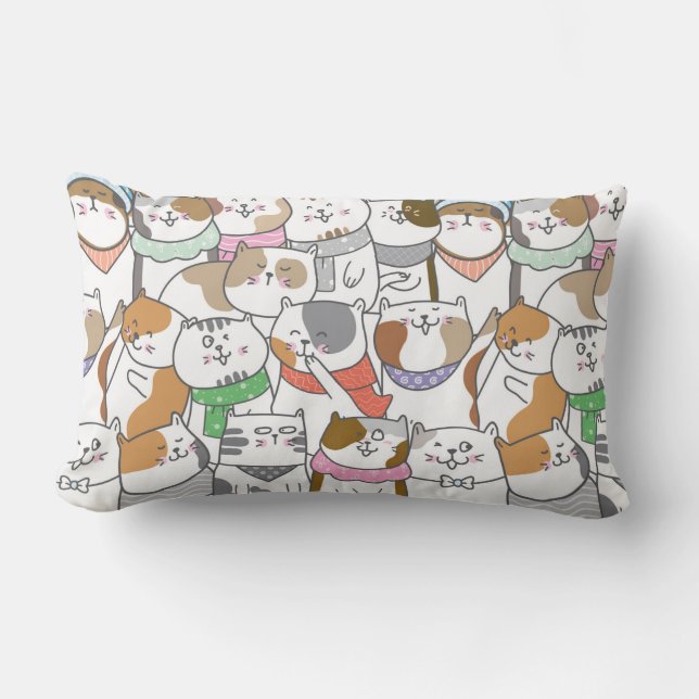 Coussin Rectangle Chats mignons (Recto)