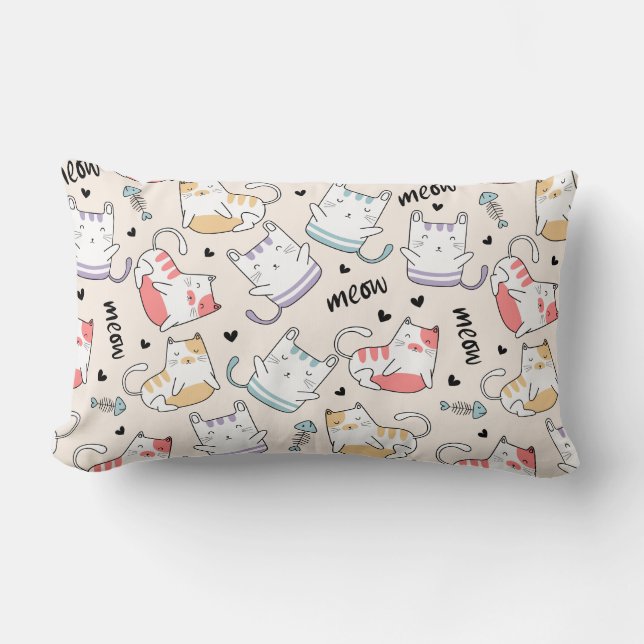 Coussin Rectangle Chats mignons (Recto)