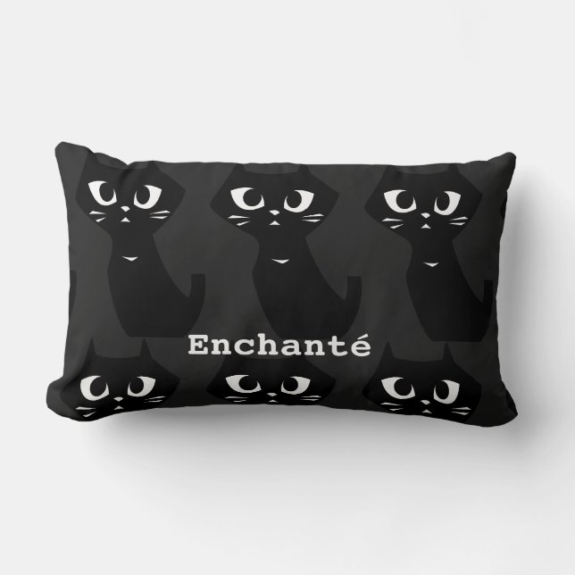 Coussin Rectangle Chats noirs Lucky Salutation & Spécial L (Recto)