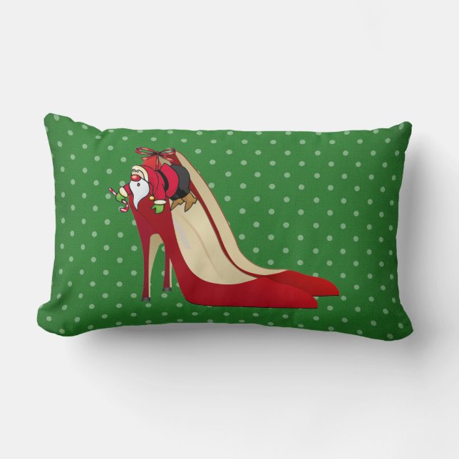Coussin Rectangle Chaussures à talon rouge / Elfe Père Noël / Oreill (Recto)