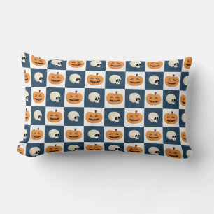 Coussin Rectangle Checks de Skulls et Pumkins