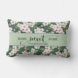 Coussin Rectangle Cherry Blossom Floral Home Sweet Home