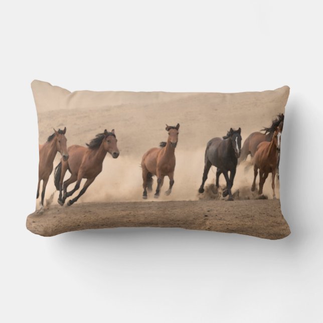 Coussin Rectangle Cheval dans l'automne II (Recto)
