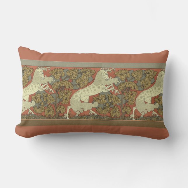 Coussin Rectangle Cheval de danse Art Nouveau (Recto)