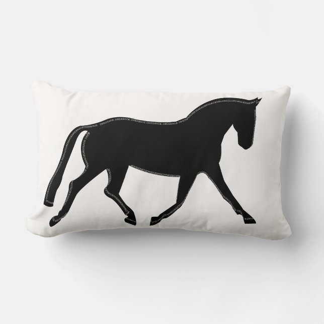 Coussin Rectangle Cheval Dressage (Recto)