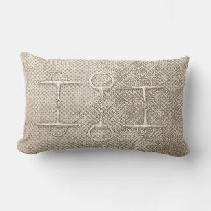 Coussin Rectangle Cheval Equestre Bits Nuetraux Beige Barne Tack